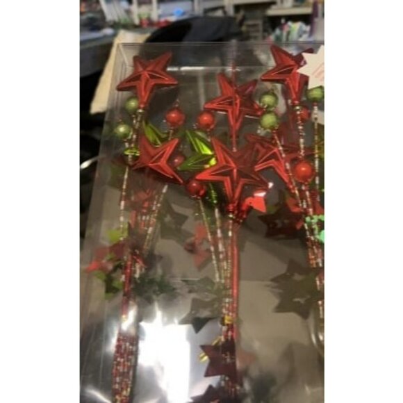 17”Red Green White Christmas Tree Decorations Beads Sequin Electroplating - Picture 2 of 2